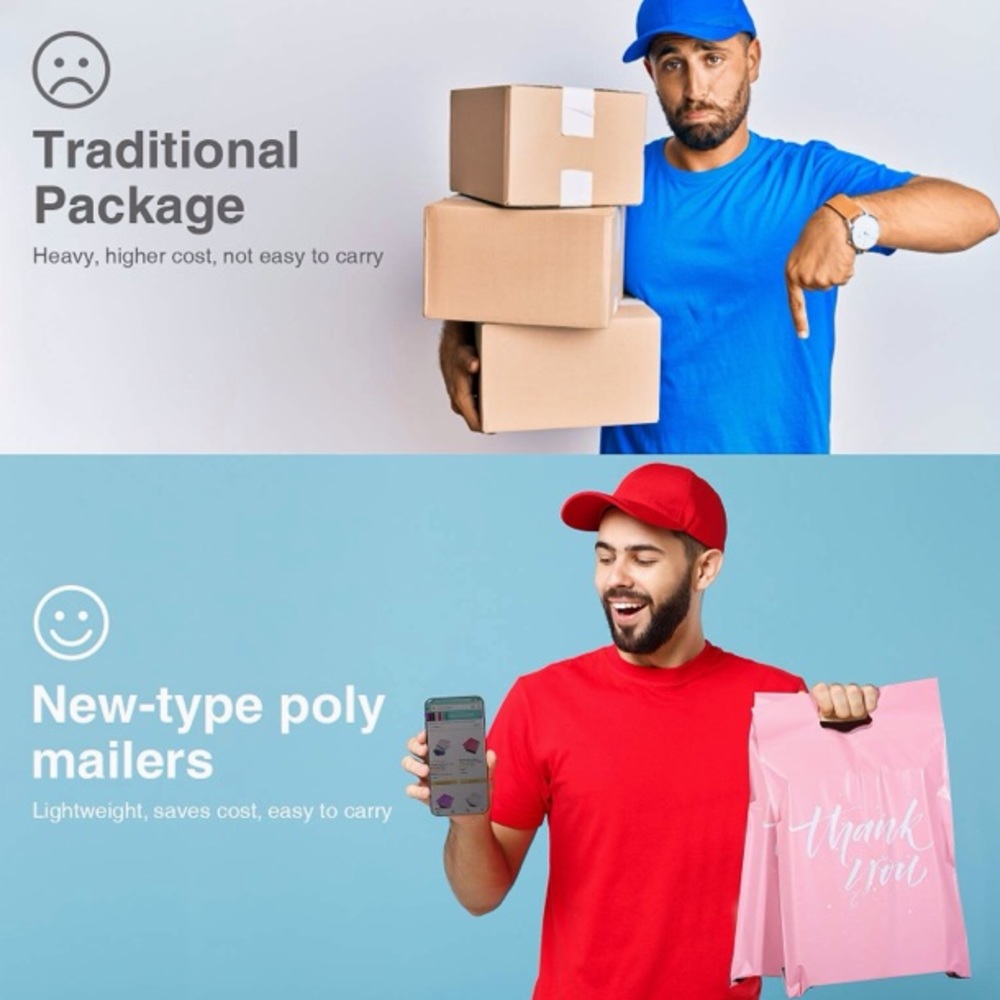 📦 2 for $20📦 THANK YOU poly mailer w/ handle (10) 10”x13” - Picture 6 of 7